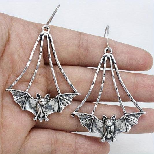 Punk Style Bat Shape Drop Earrings Vintage Jewelry Decor