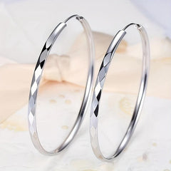 Circle Hoop Earrings Silvery Plated For Bridal Wedding Party Jewelry