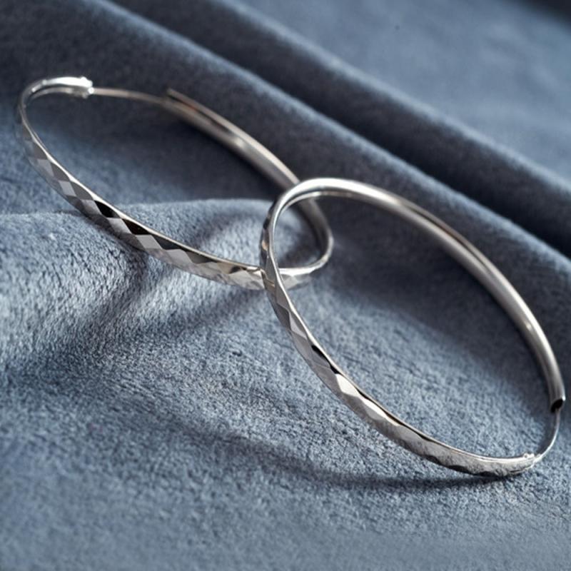 Circle Hoop Earrings Silvery Plated For Bridal Wedding Party Jewelry