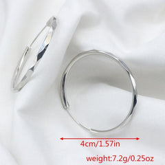 Circle Hoop Earrings Silvery Plated For Bridal Wedding Party Jewelry