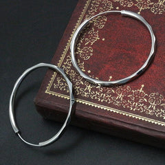 Circle Hoop Earrings Silvery Plated For Bridal Wedding Party Jewelry