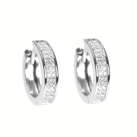 Hip Hop Stud Earrings with Diamond Zircon Encrusting