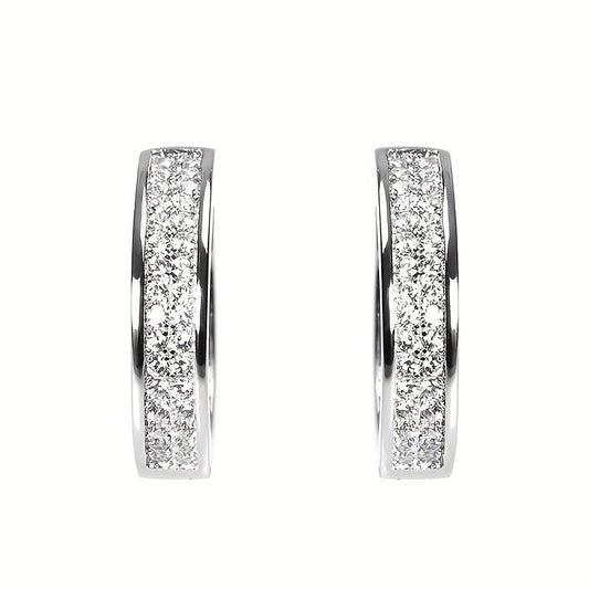 Hip Hop Stud Earrings with Diamond Zircon Encrusting