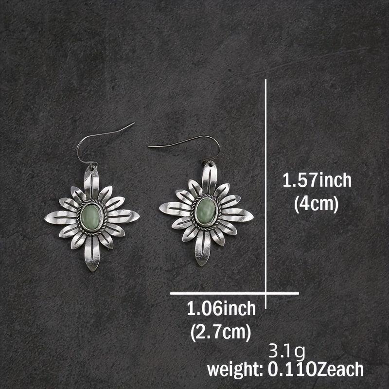 Flower Shape Vintage Dangle Earrings Charm Jewelry for Women