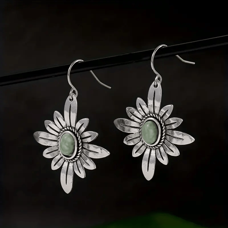 Flower Shape Vintage Dangle Earrings Charm Jewelry for Women