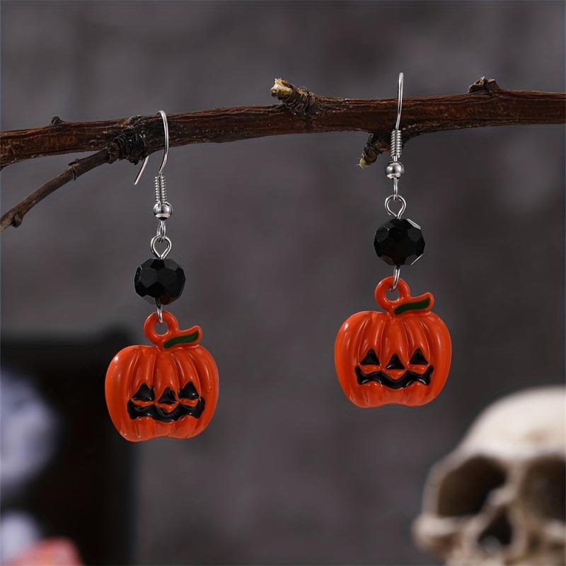 Halloween Pumpkin Earrings Funny 3D Jewelry