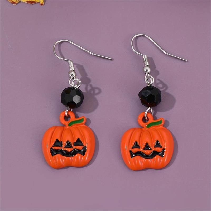 Halloween Pumpkin Earrings Funny 3D Jewelry