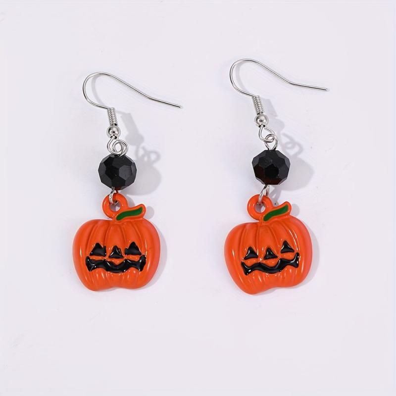 Halloween Pumpkin Earrings Funny 3D Jewelry