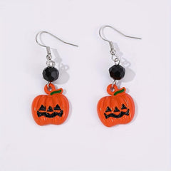 Halloween Pumpkin Earrings Funny 3D Jewelry