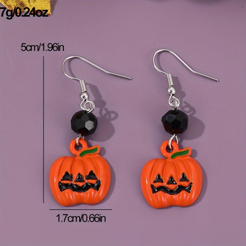 Halloween Pumpkin Earrings Funny 3D Jewelry