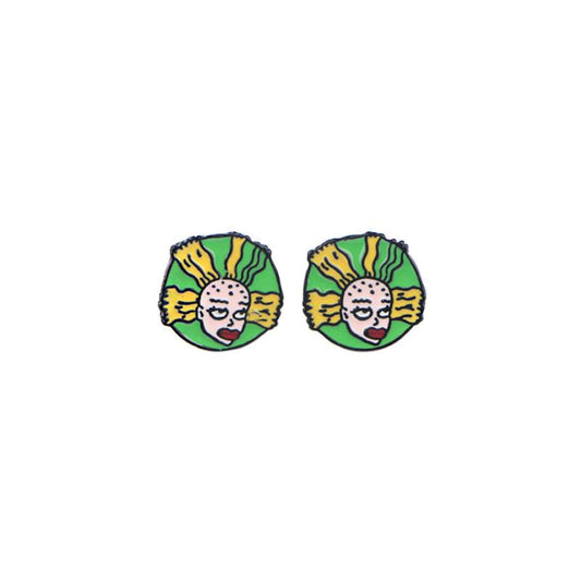 Cartoon Game Piercing Earrings Green Stud Earrings For Woman Party Jewelry Gift
