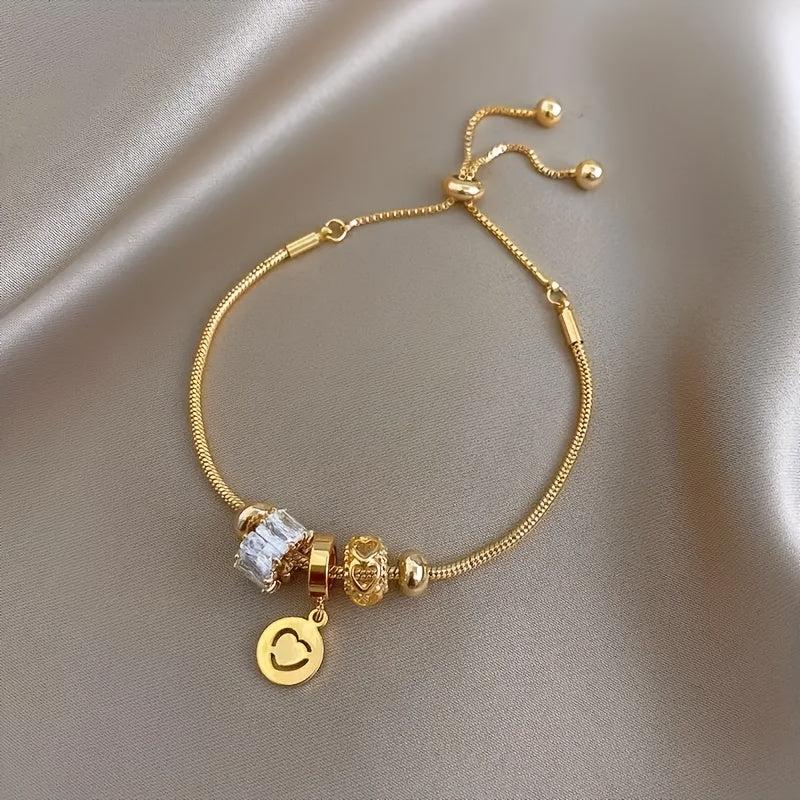Hollow Heart Charm Bracelet Birthday Gift
