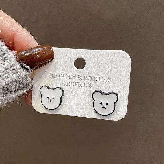 Sweet Lovely Bear Earrings Net Red Earrings for Women