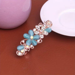 Rhinestone Cat Eye Stone Top Clip Hairpin Jewelry For Women