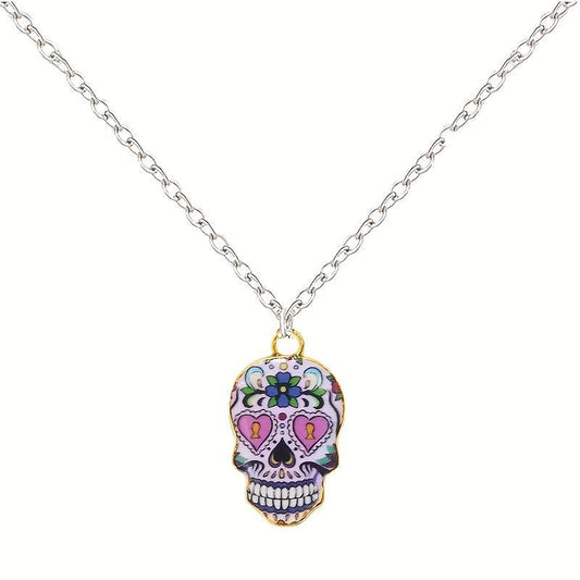 Skull Ghost Head Necklace for Halloween Party