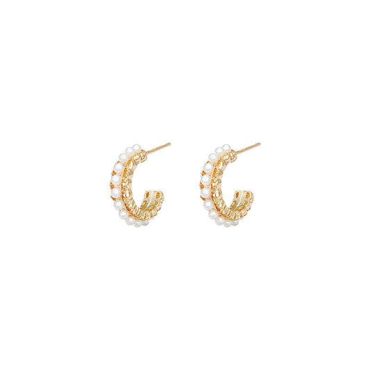 Faux Pearl Geometric Earrings Ear Jewelry For Women Girls