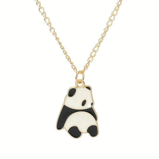 Fresh Sweet Panda Necklace Alloy Pendant Student Gift
