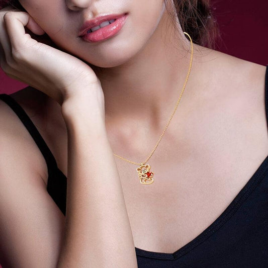Bear Pendant Necklace Animal Jewelry Women Necklace