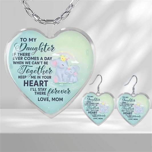 Elephant Pattern Light Green Glass Pendant Earrings