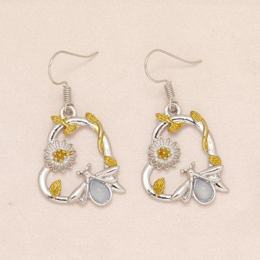 Sunflower Ladybug Heart Earrings Ladies Girls Birthday Christmas Gift