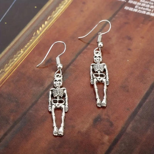 Vintage Skull Head Pendant Earrings - Hip hop Halloween Decor