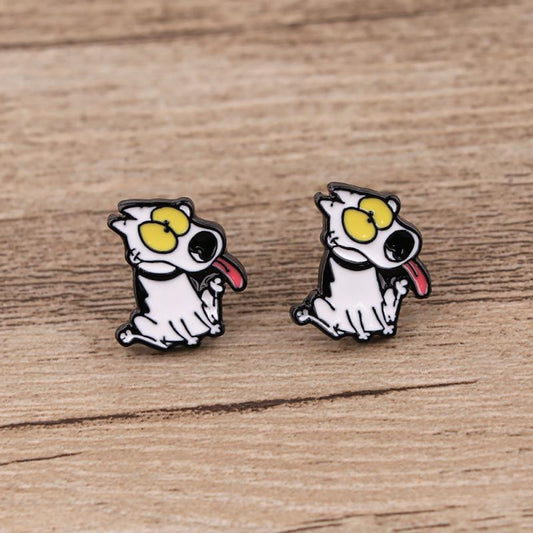 Vintage Dog Piercing Earrings Cartoon Stud Earrings For Woman Girls Kids Jewelry