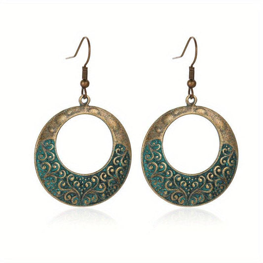 Circular Pattern Dangle Earrings Women Jewelry