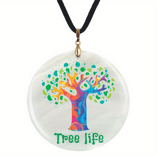 Life And Tree Pattern Pendant Necklace Family Halloween Christmas Party Gift