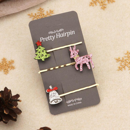 Christmas Hairpin Holiday Elk Christmas Tree Bell Small Gift Hair Accessories