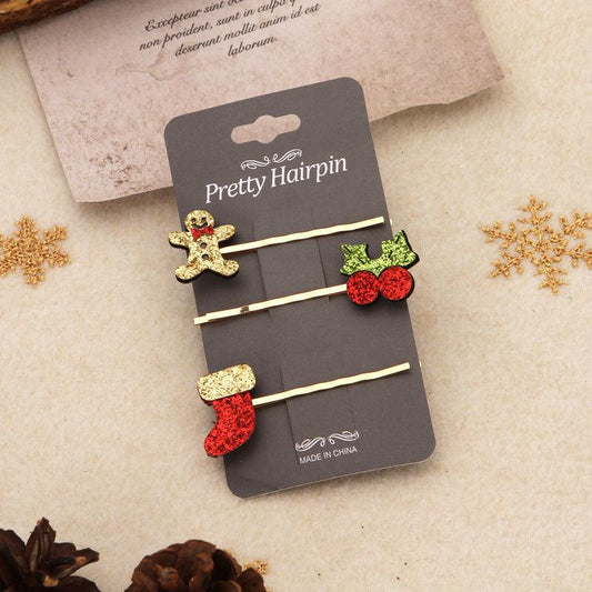 Christmas Hairpin Holiday Elk Christmas Tree Bell Small Gift Hair Accessories