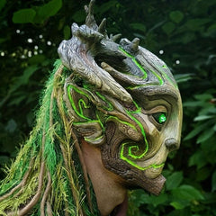 Halloween Horror Tree Monster Elf Mask Party Dress Up Head Cover Eye Glow