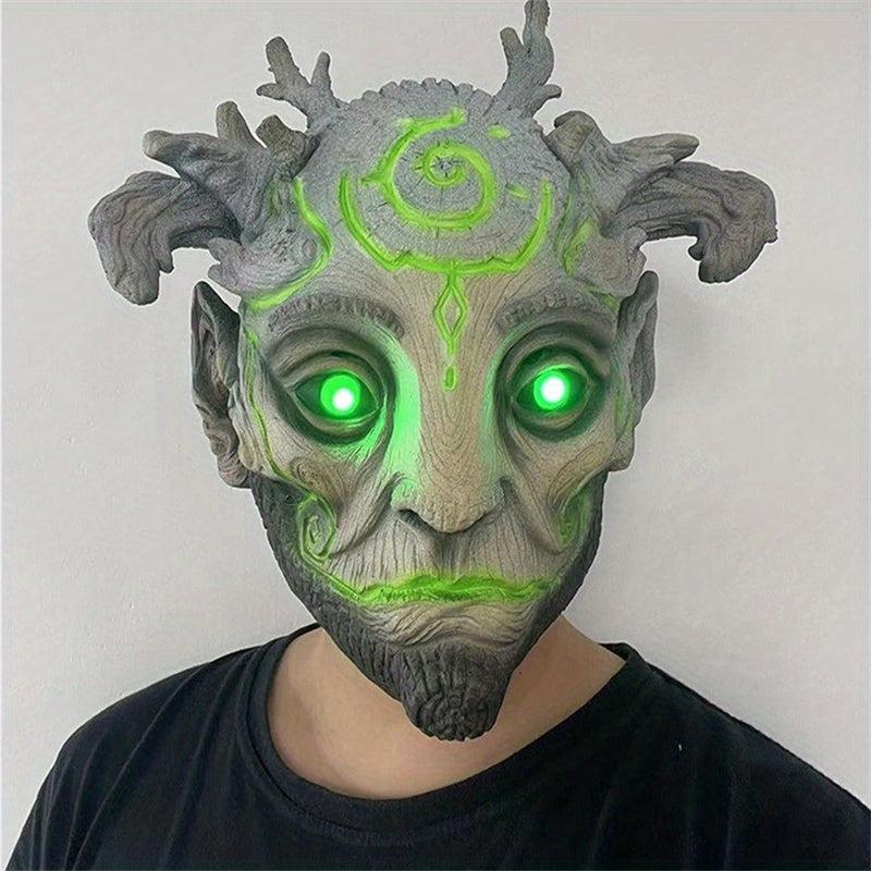 Halloween Horror Tree Monster Elf Mask Party Dress Up Head Cover Eye Glow