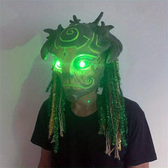 Halloween Horror Tree Monster Elf Mask Party Dress Up Head Cover Eye Glow
