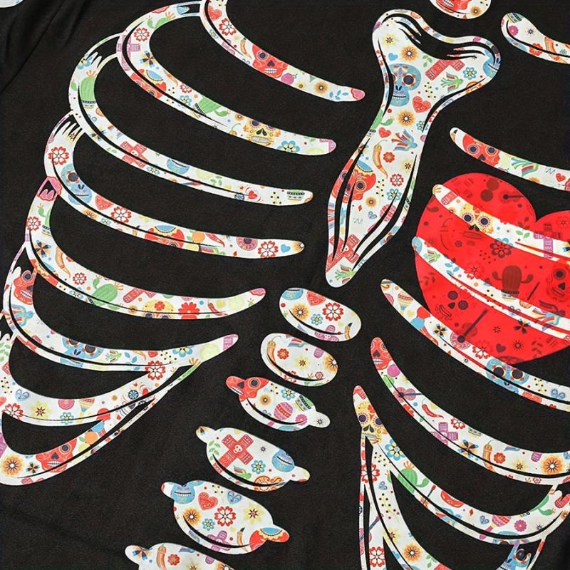 Halloween Women's Skull Luminous Jumpsuit Set
