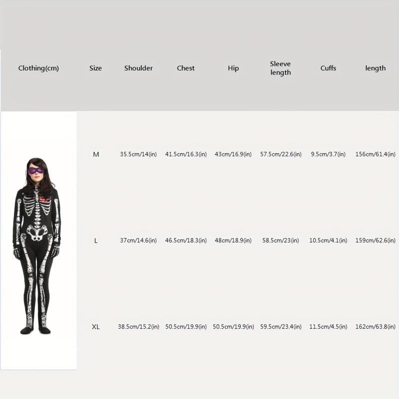 Halloween Women's Skull Luminous Jumpsuit Set