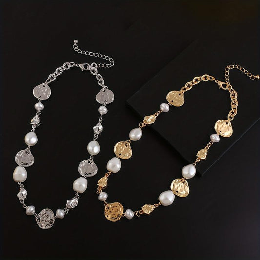 Golden Irregular Metal Chain Choker Necklace
