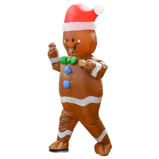 Gingerbread Man Inflatable Clothes Christmas Party Funny Costume