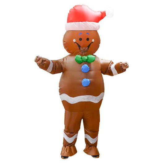Gingerbread Man Inflatable Clothes Christmas Party Funny Costume