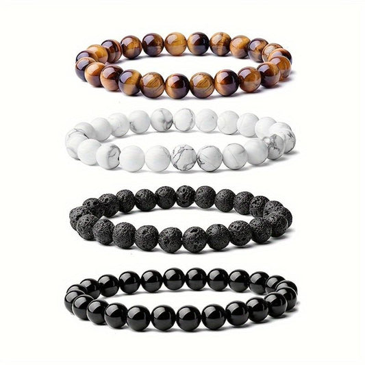 8mm Gemstone Healing Crystal Bracelet for Halloween & Christmas