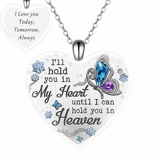 Crystal Love Pendant Necklace for Kids Daughters Adults