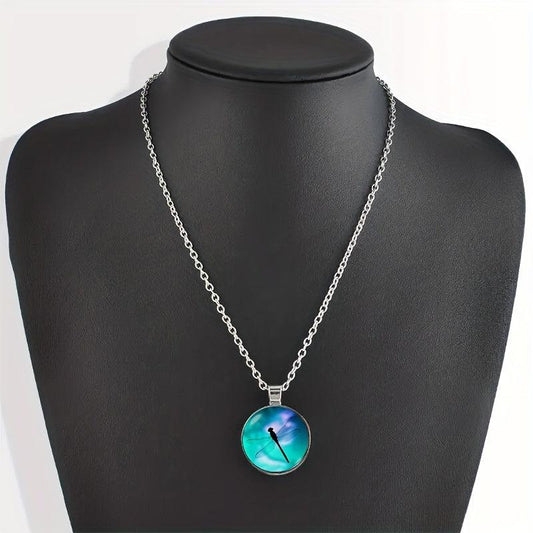 Dragonfly Crystal Bead Pendant Necklace for Men and Women