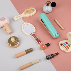 Wooden Play House Toy Kids' Dressing Table Makeup Set