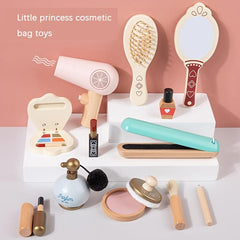 Wooden Play House Toy Kids' Dressing Table Makeup Set