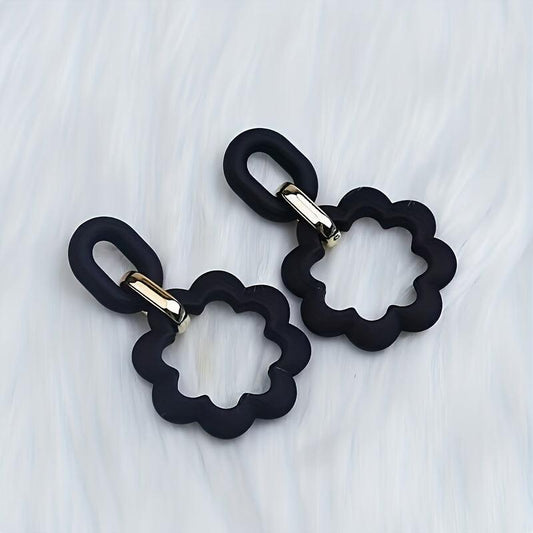 Candy Acrylic Hollow Flower Earrings for Women