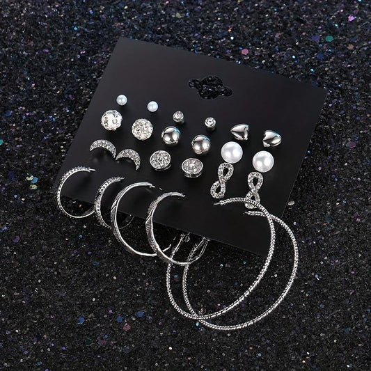 Moon Star Earrings Set For Women