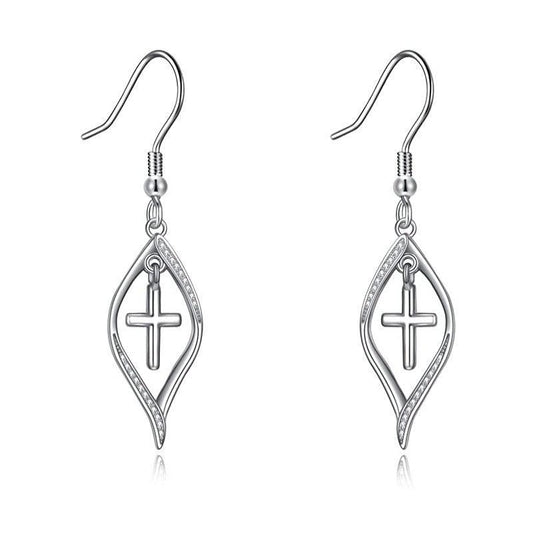 Crystal Cross Earrings For Women Daily Party Earrings