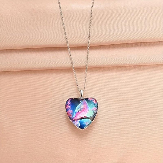 Love Crystal Pendant Necklace Dream Bird English Birthday Gift