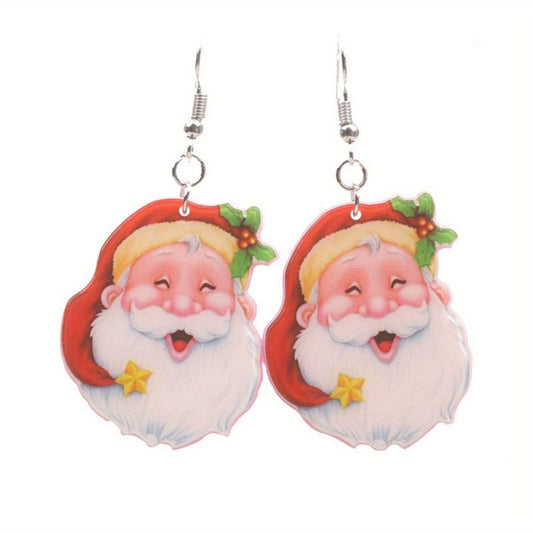 Santa Claus Dangle Earrings Women Jewelry Christmas Gift Party