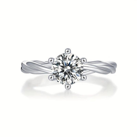 1ct Moissanite 925 Silver Women's Wedding Ring for Banquet Party Holiday