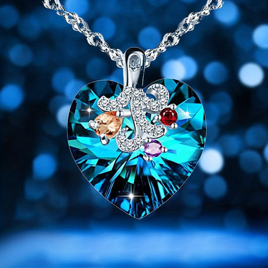 Heart Shaped Crystal Necklace Pendant Anniversary Gift